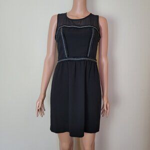 Vera Wang Princess women's 5 Dress Black sheer metal Fringe edge grunge gothic S